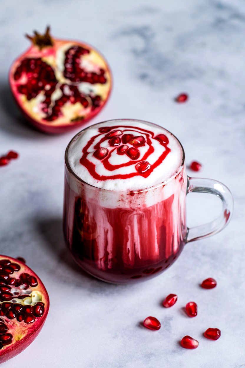 Pomegranate Infused Latte - 25 Valentine's Day Latte Ideas