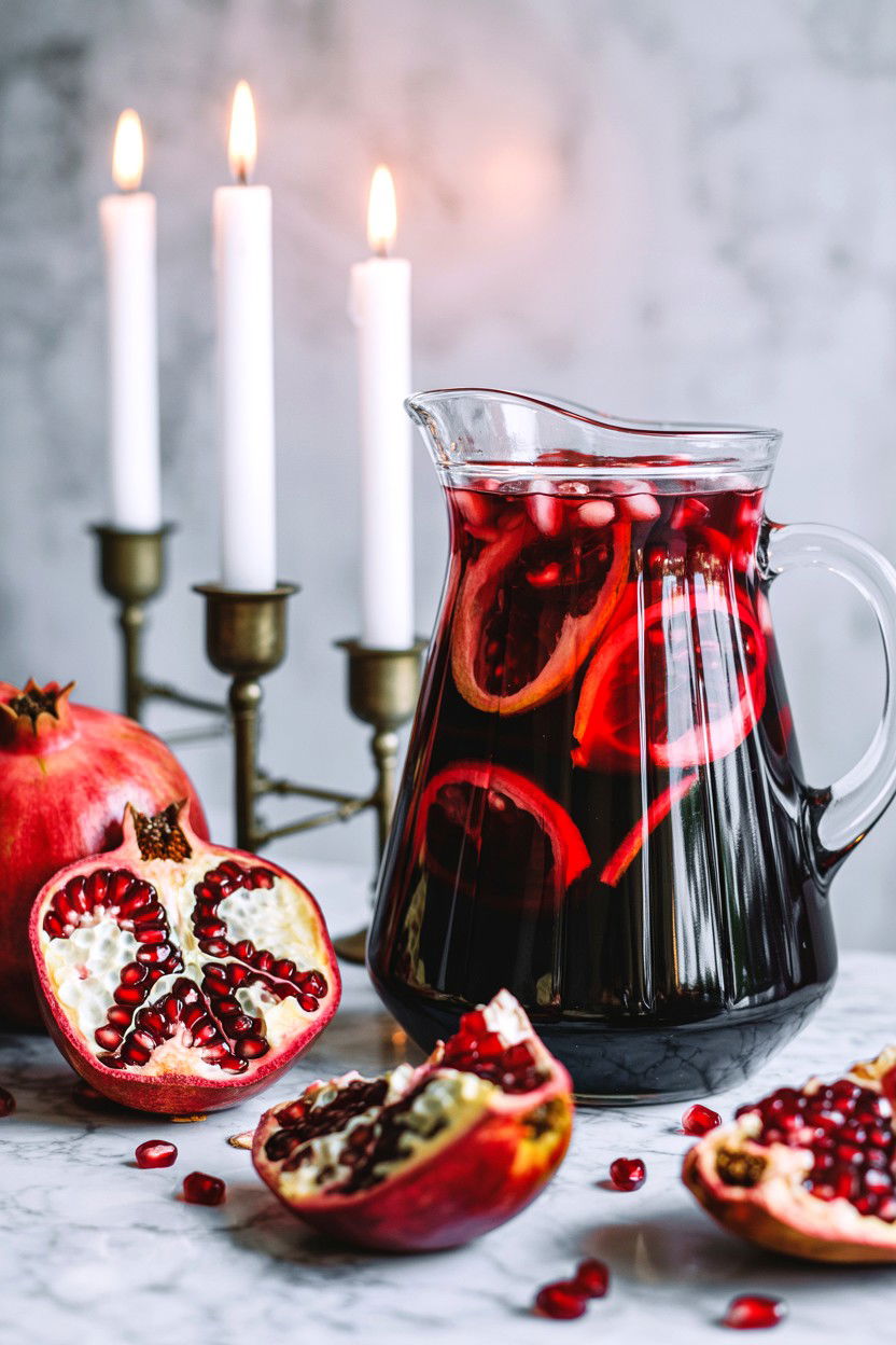 Pomegranate Red Sangria - 25 Valentine's Day Sangria Ideas