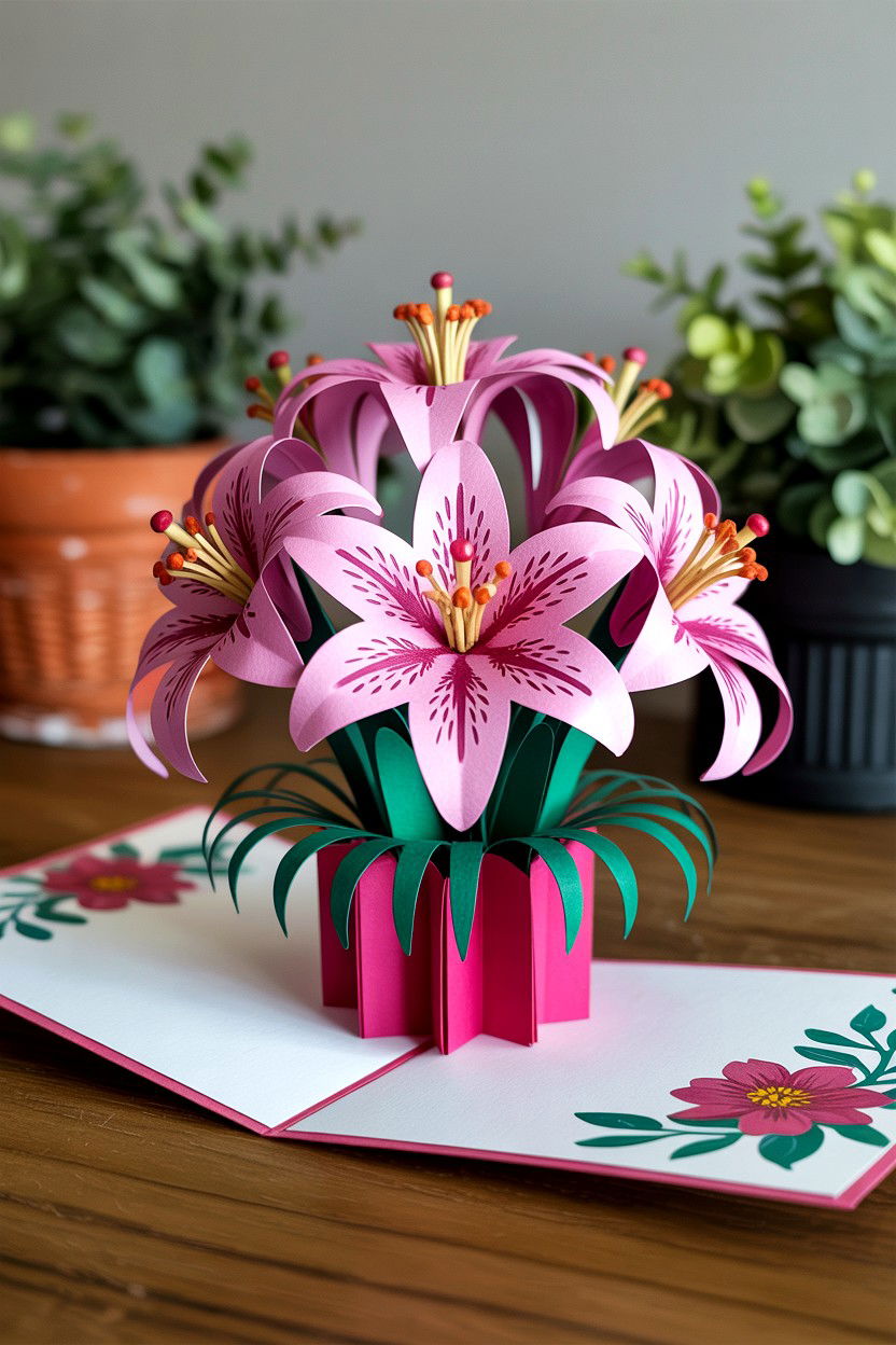 Pop Up Flower Card - 25 Valentine's Day Card Ideas for Wife