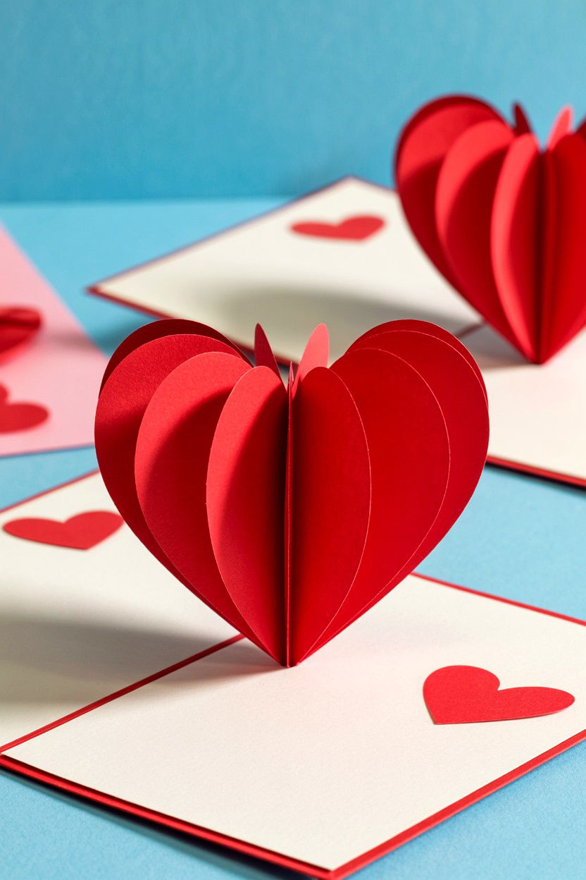 Pop Up Heart Cards - 25 Valentine's Day Stationery Ideas