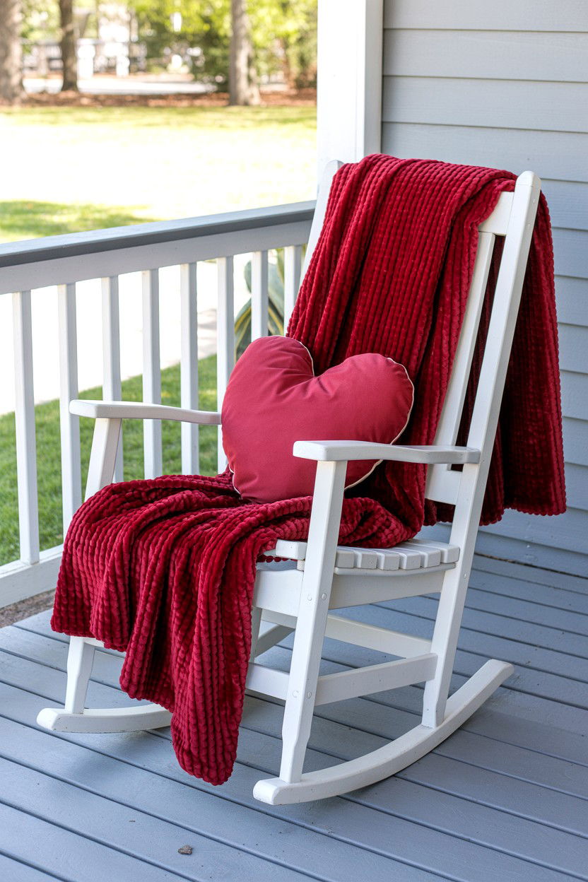 Porch Rocking Chair - 25 Valentine's Day Porch Decorating Ideas