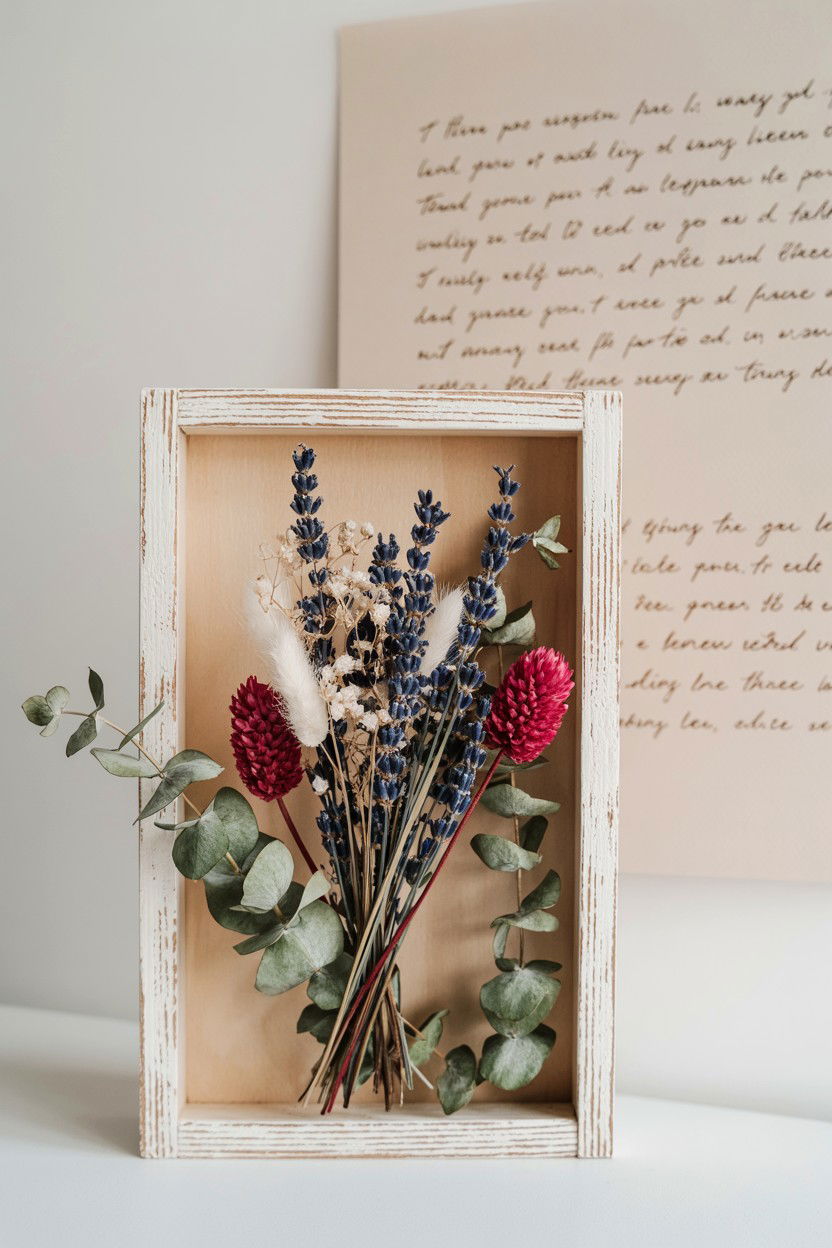 Preserved Flower Shadow Box - 25 Valentine's Day Dried Flower Ideas