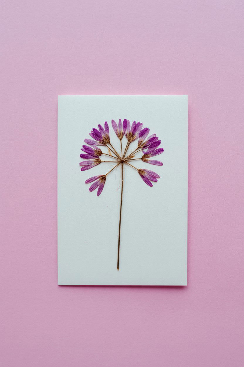 Pressed Dried Flower - 25 Minimalist Valentine's Day Card Ideas