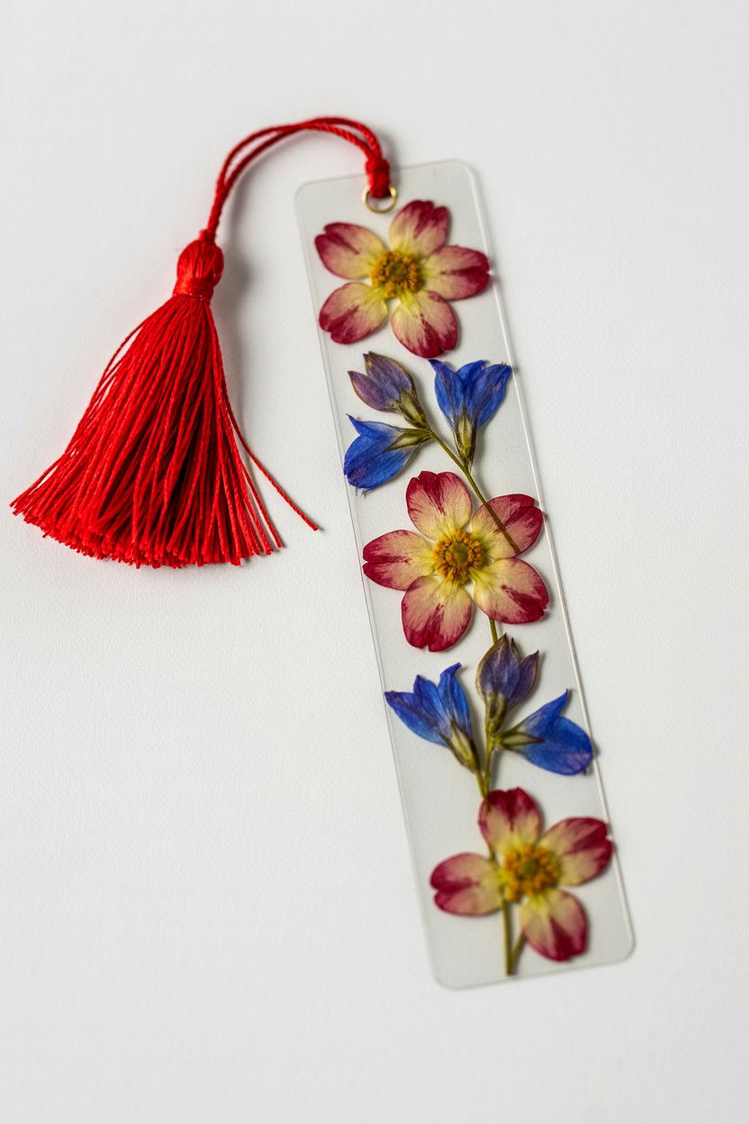 Pressed Flower Bookmark - 25 Valentine's Day Dried Flower Ideas