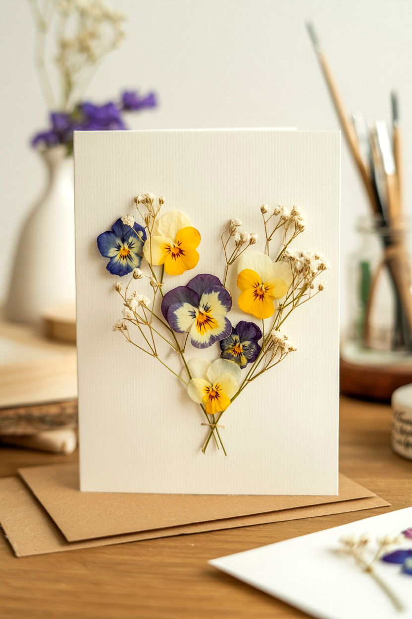 Pressed Flower Card - 25 Aesthetic Valentine's Day Ideas