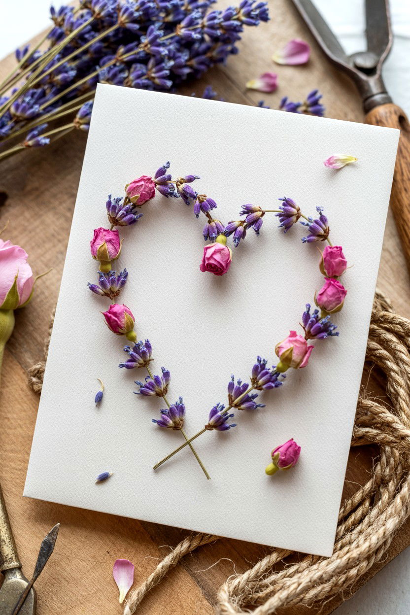 Pressed Flower Card - 25 Elegant Valentine's Day Card Ideas