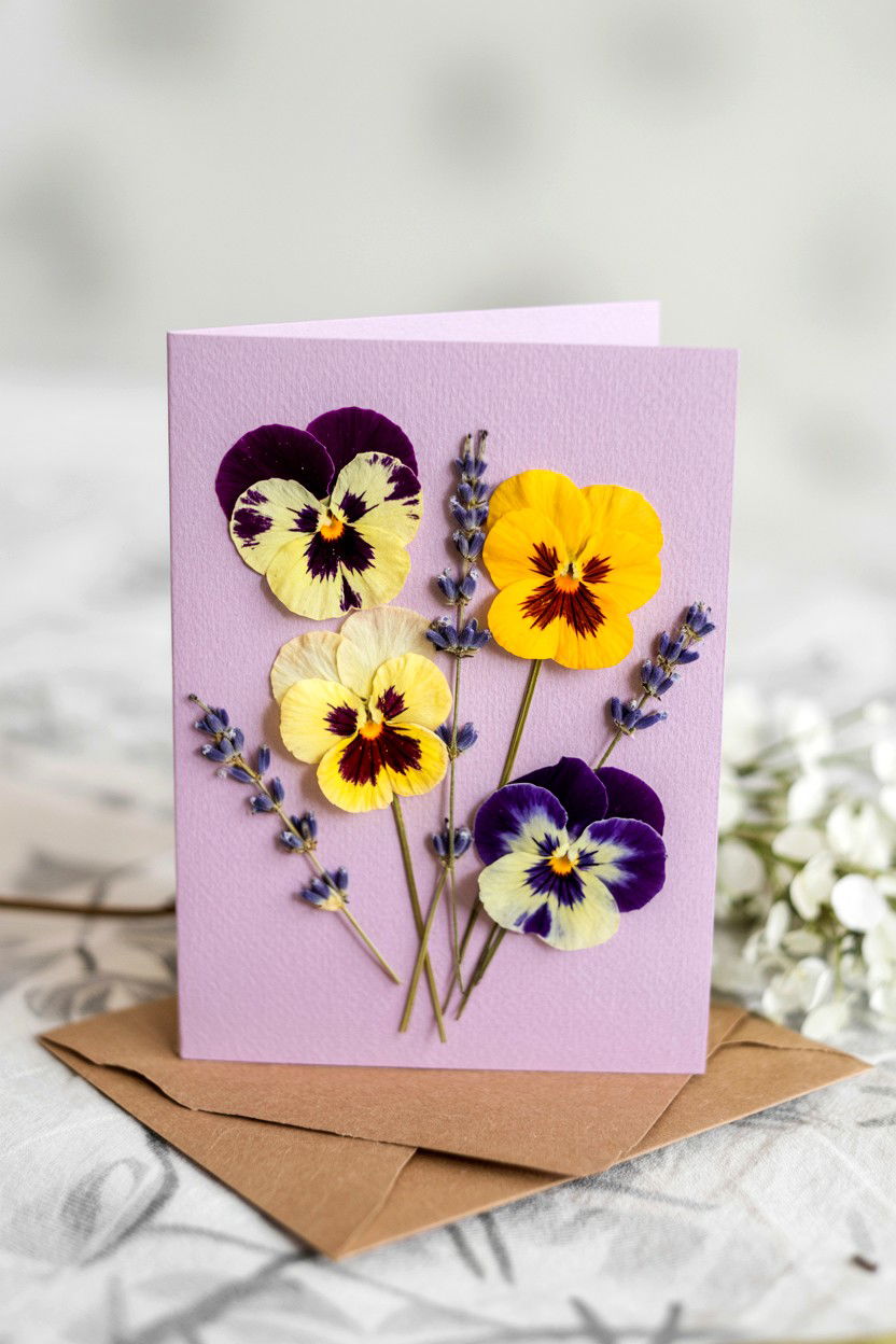 Pressed Flower Card - 25 Valentine's Day Cards for Grandparents