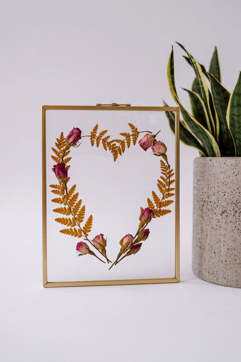 Pressed Flower Frame - 25 Valentine's Day Art Class Ideas