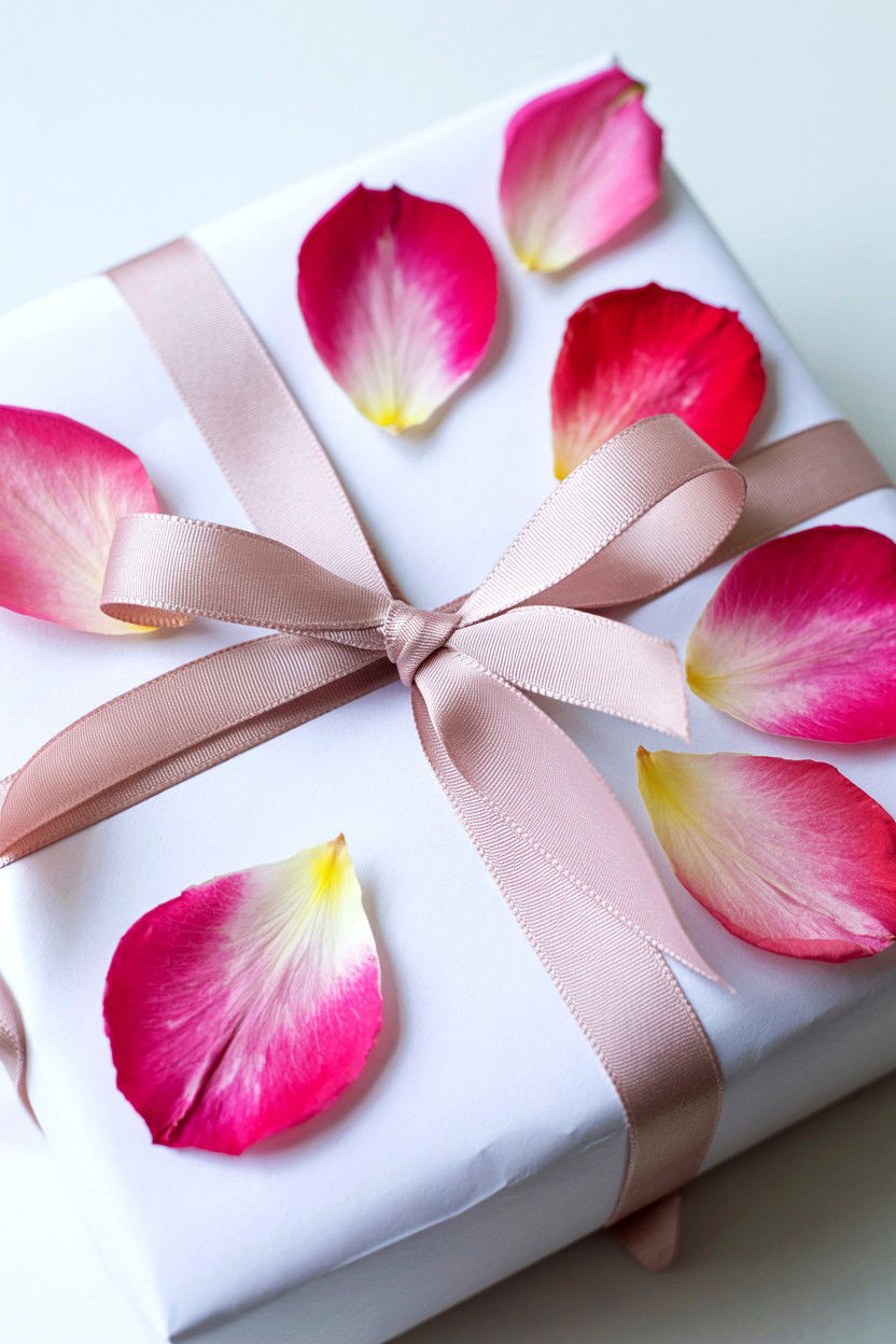 Pressed Flower Gift Wrap - 25 Valentine's Day Wrapping Paper Ideas