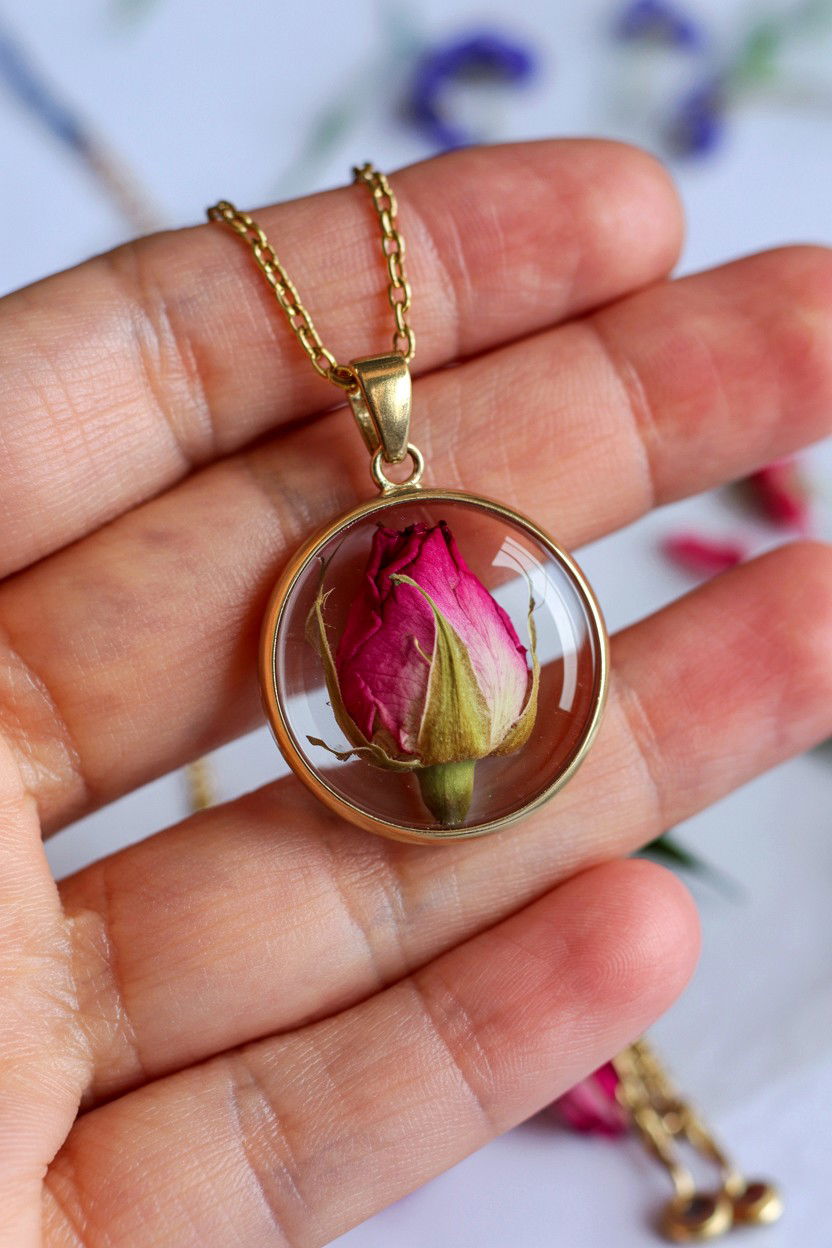 Pressed Flower Jewelry - 25 Plant Lover Valentine's Day Gifts
