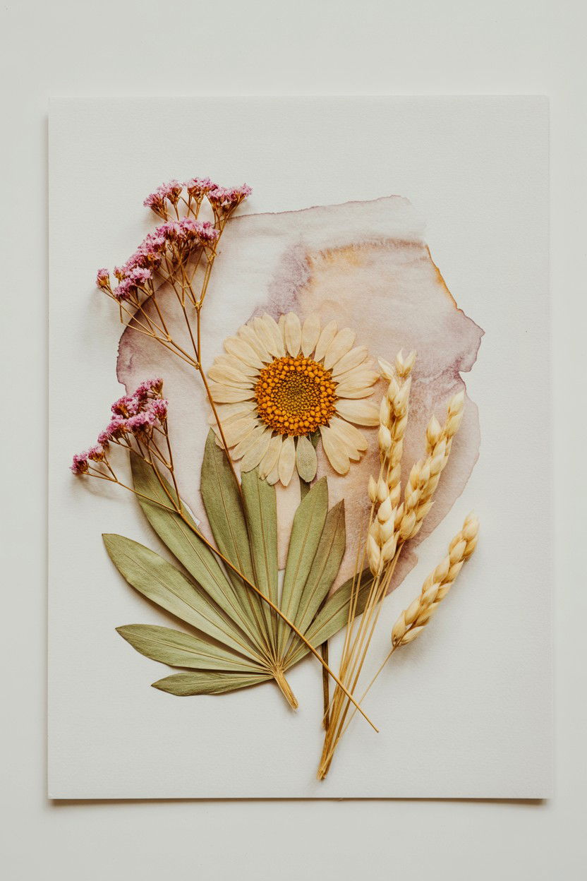 Pressed Flower Portrait - 25 Valentine's Day Custom Portrait Ideas