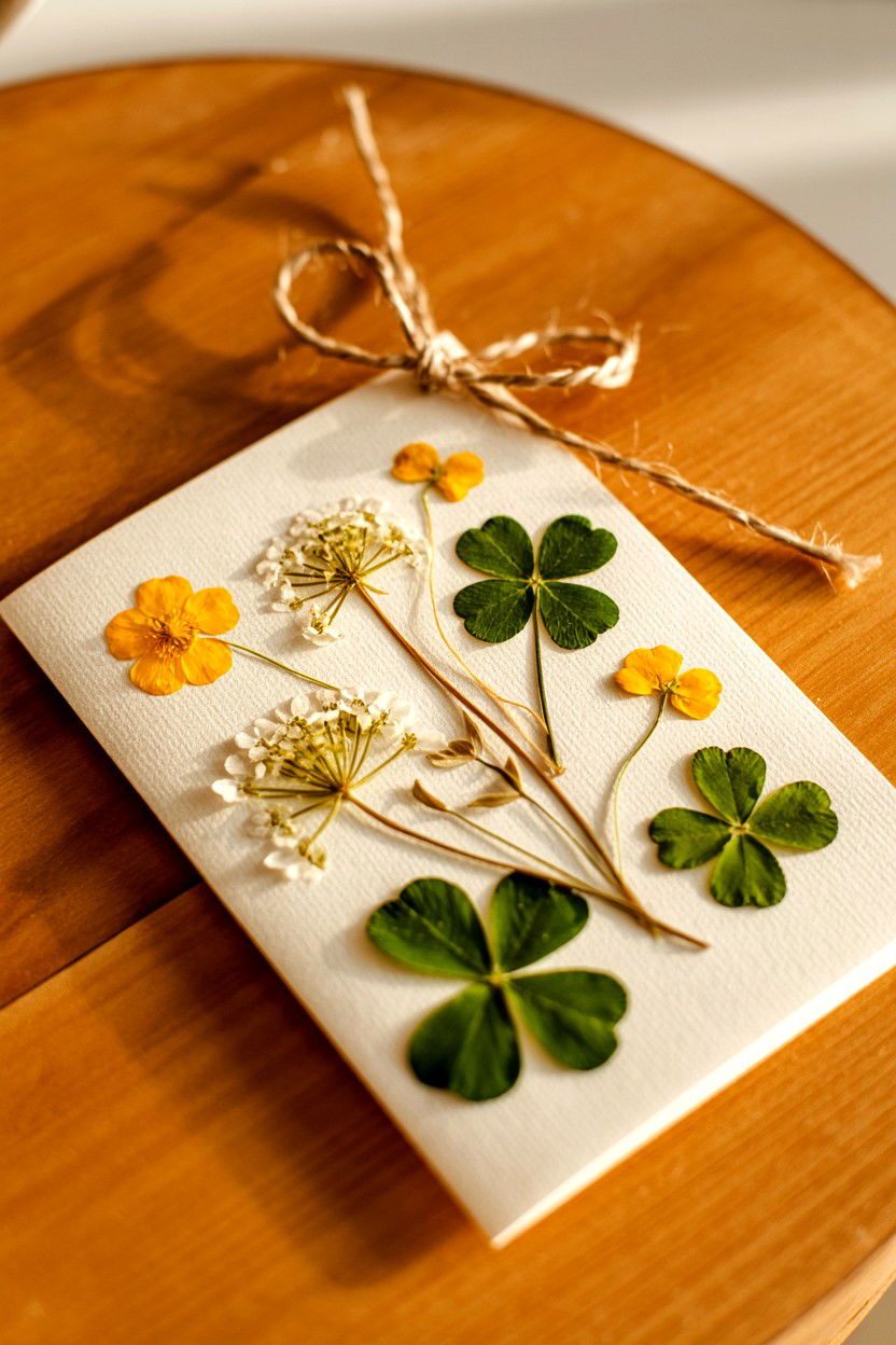 Pressed Wildflower Card - 25 Floral Valentine's Day Card Ideas