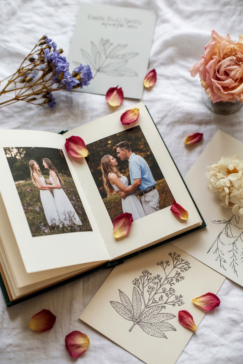 Pressed flower book - 25 Valentine's Day Memory Album Ideas