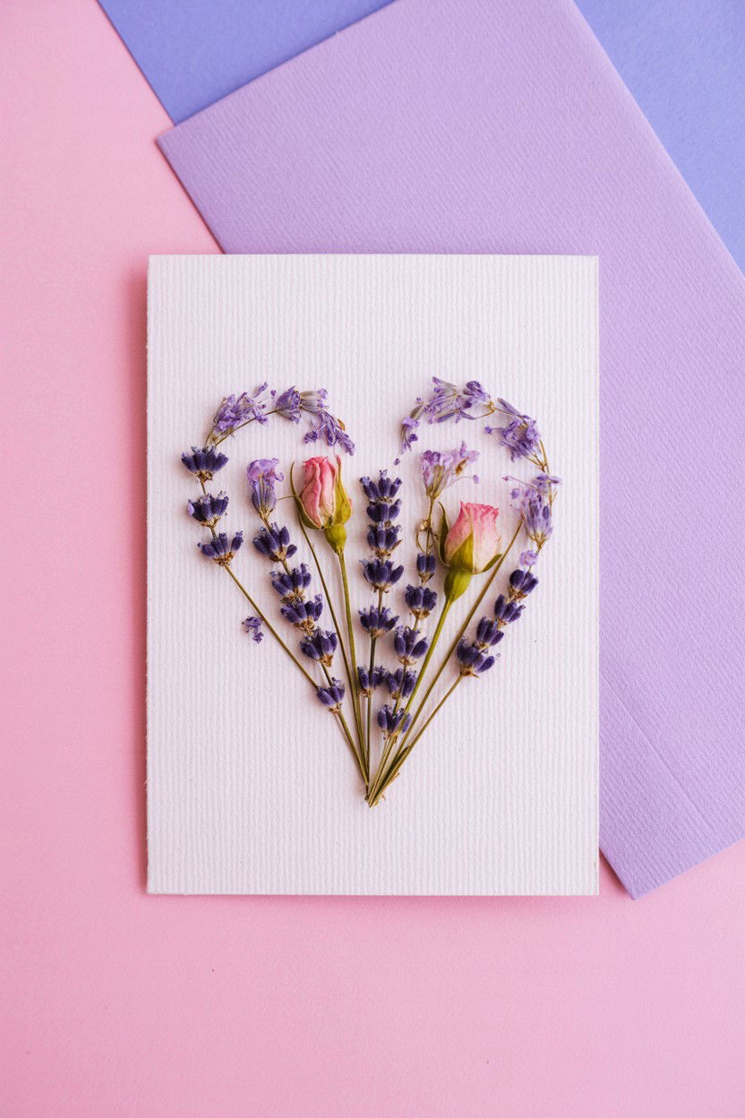 Pressed flower greeting card - 25 Sentimental Valentine's Day Card Ideas