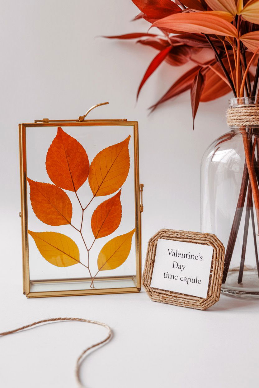 Pressed leaf collection - 25 Valentine's Day Time Capsule Ideas
