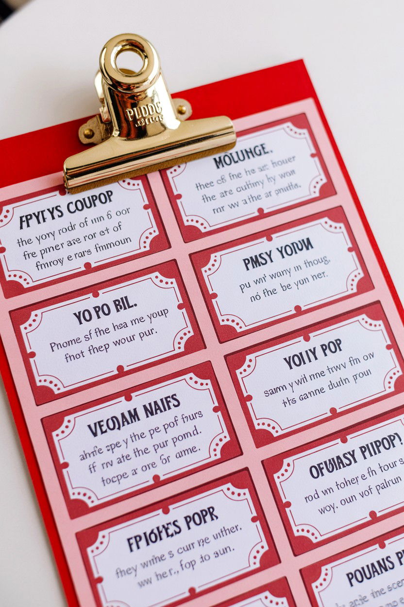 Printable Valentine Coupon Calendar - 25 Valentine's Day Countdown Calendar Ideas