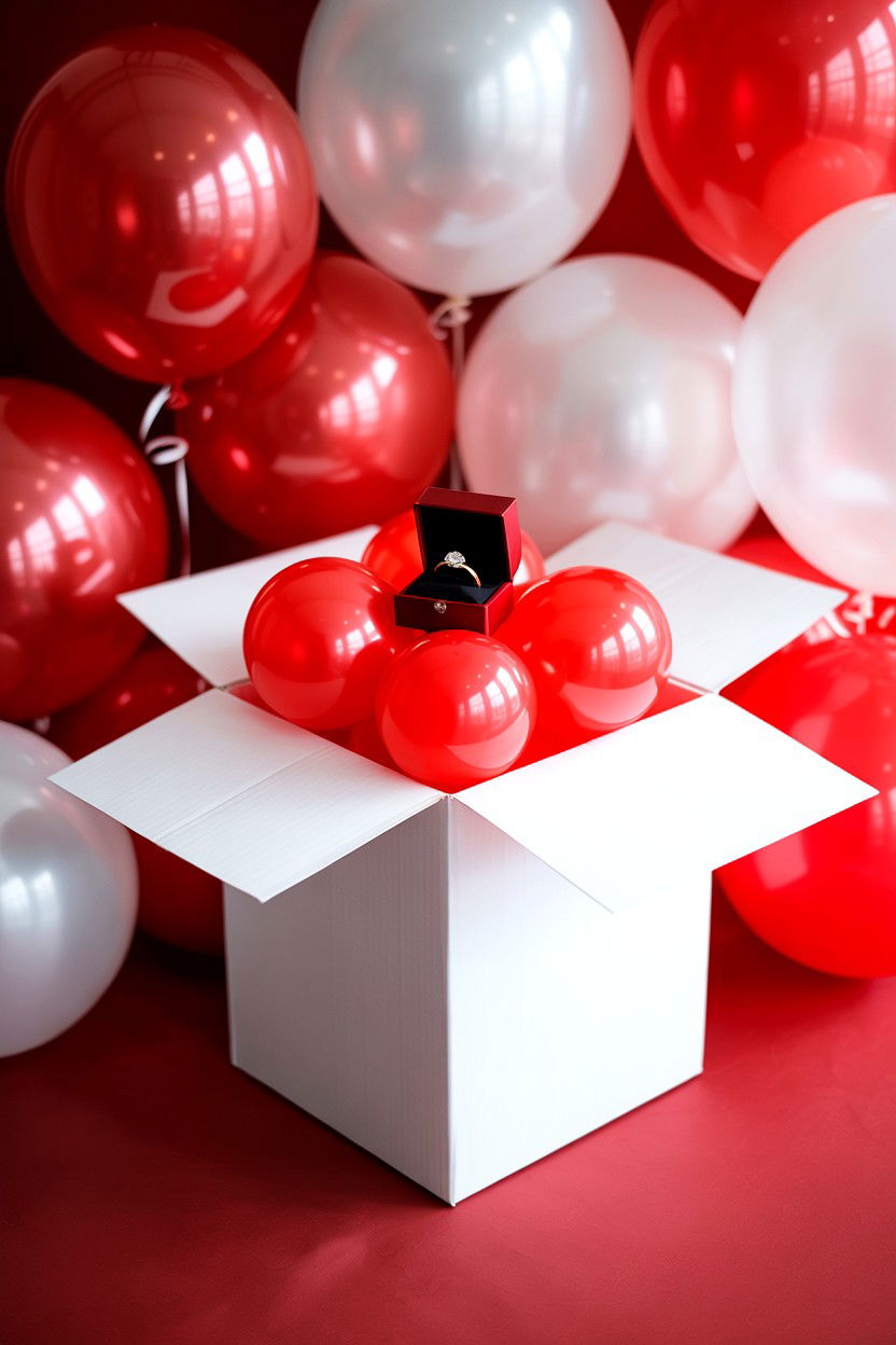Proposal Balloon Box - 25 Valentine's Day Balloon Box Ideas