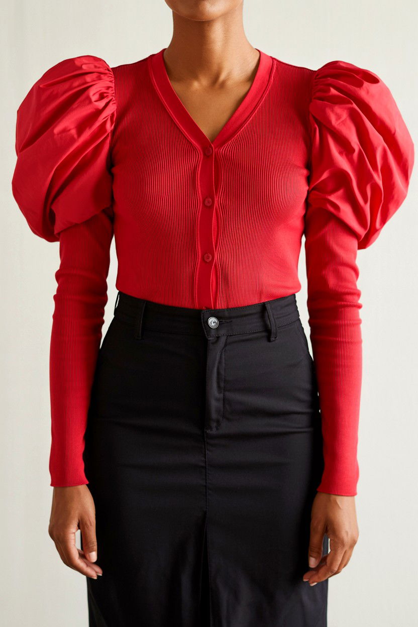 Puff Sleeve Cardigan - 25 Valentine's Day Cardigan Outfits