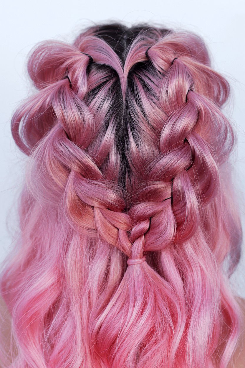 Pull Through Heart Braid - 25 Heart Braid Valentine's Day Ideas