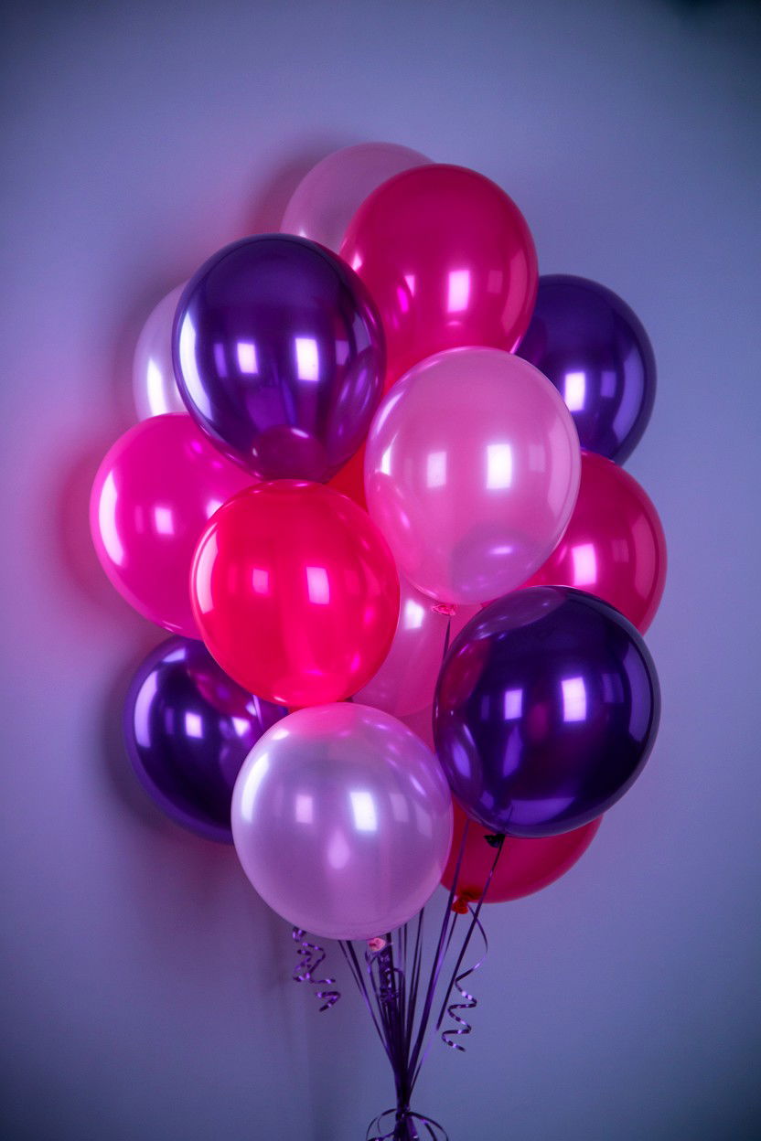 Purple And Pink LED Balloon Mix - 25 Valentine's Day LED Balloon Ideas
