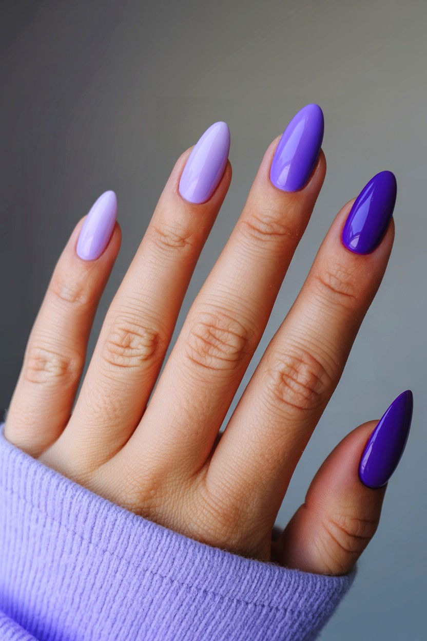 Purple Ombre Nails - 25 Ombre Valentine's Day Nail Ideas