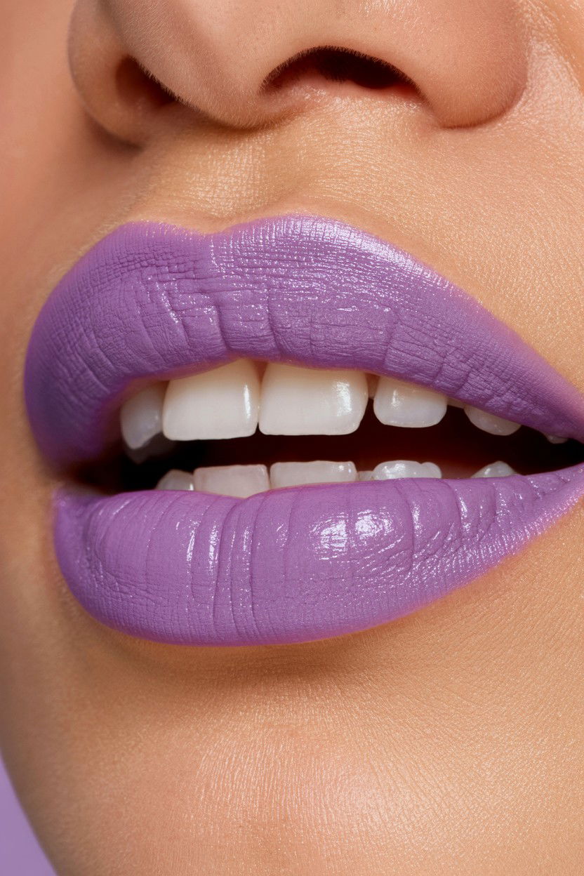 Purple Pastel Lipstick - 25 Valentine's Day Lip Looks