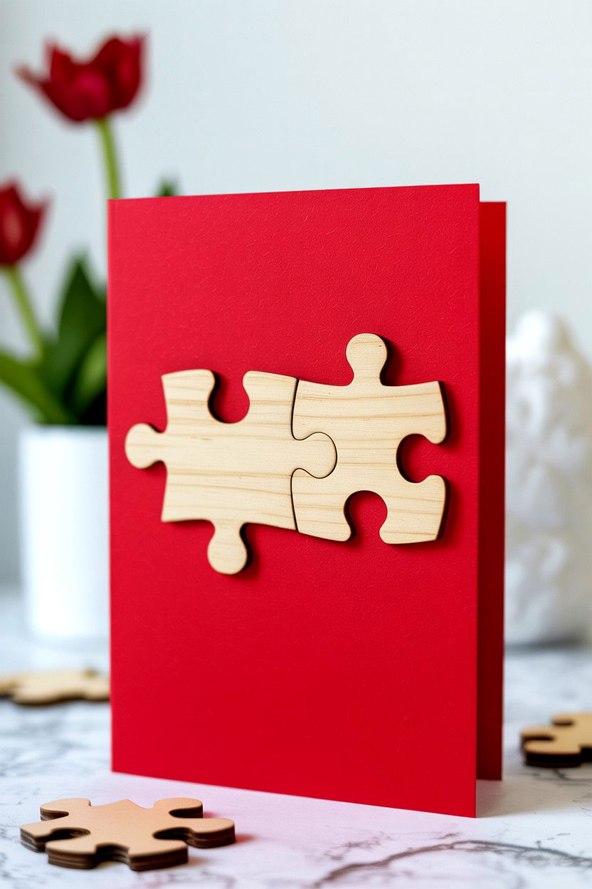 Puzzle Piece Card - 25 Valentine's Day Card Ideas for Boyfriend