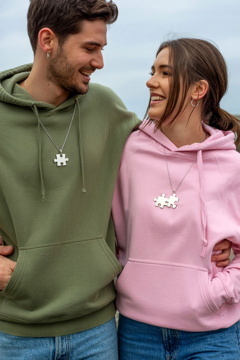 Puzzle Piece Necklaces - 25 Valentine's Day Matching Jewelry Ideas