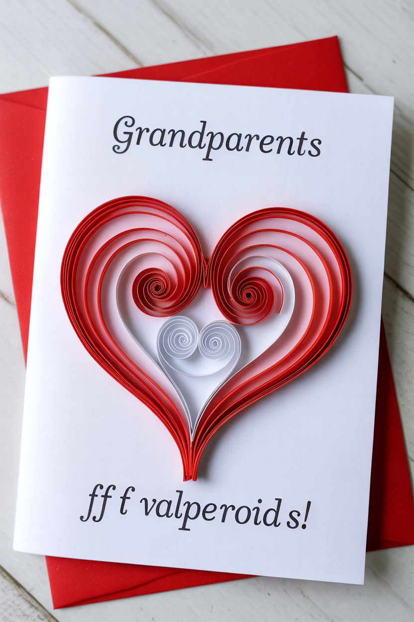 Quilled Paper Heart - 25 Valentine's Day Cards for Grandparents