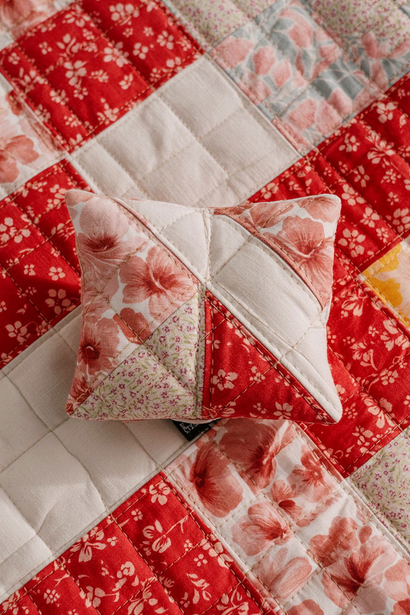 Quilted Fabric Pouch - 25 Valentine's Day Pouch Ideas