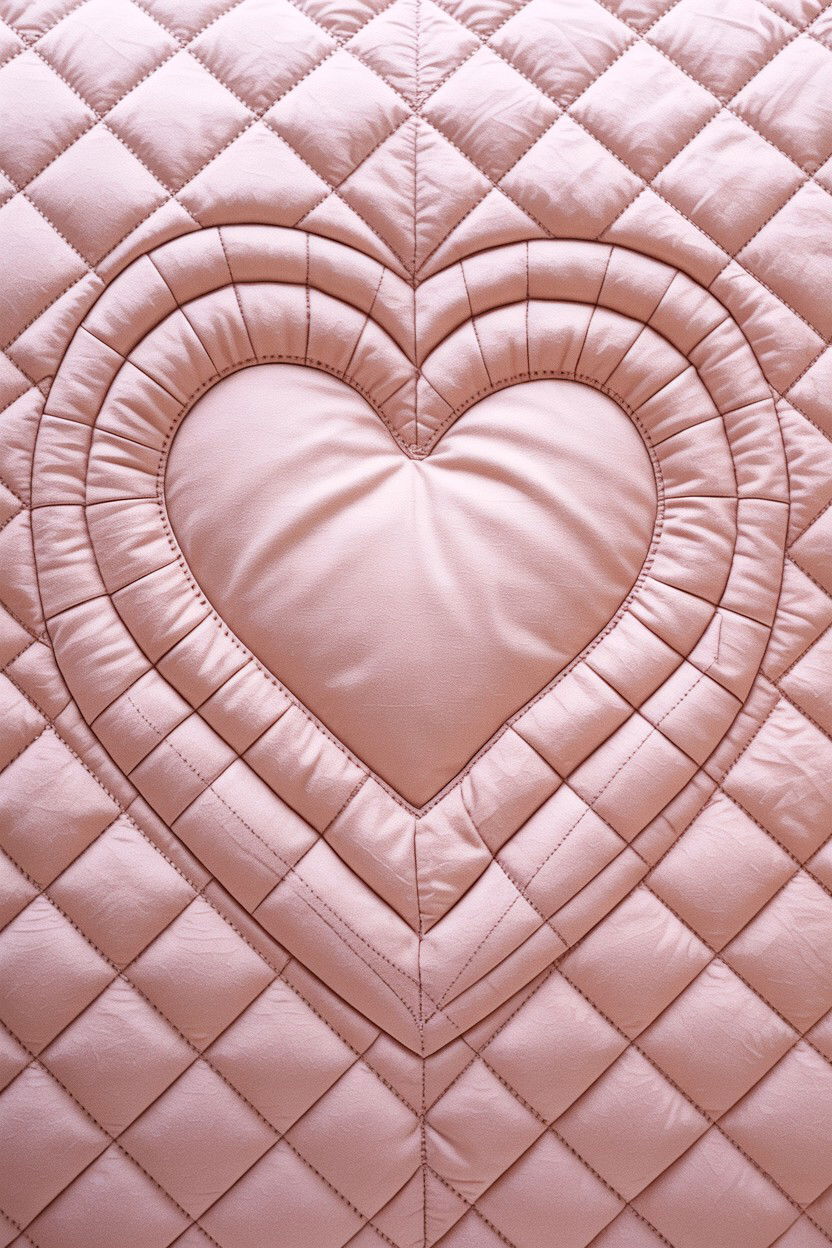 Quilted Heart Pillow - 25 Valentine's Day Pillow Ideas