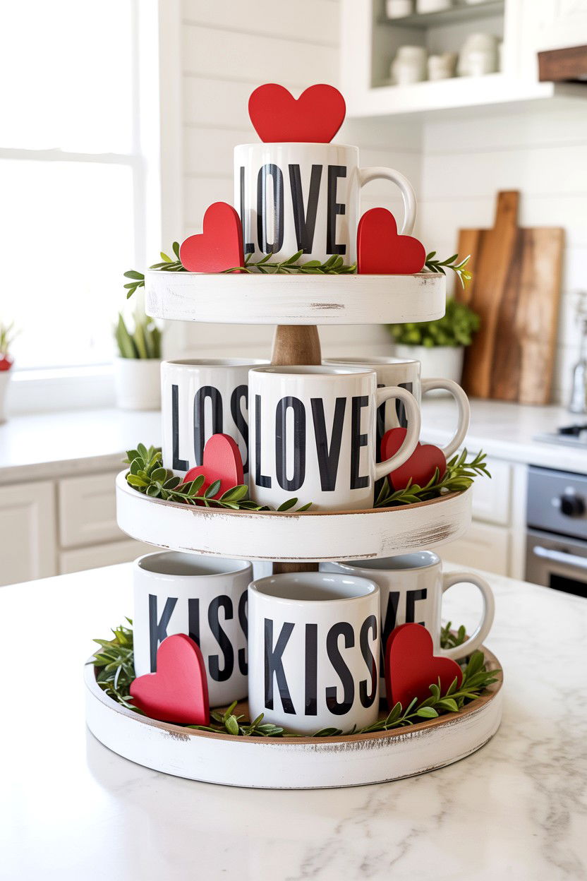 Rae Dunn Valentine Tiered Tray - 25 Cute Valentine's Day Tiered Tray Ideas