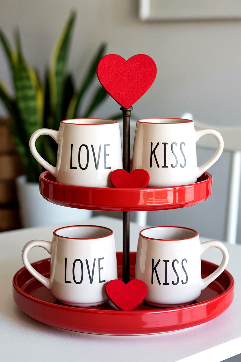 Rae Dunn Valentine Tray - 25 Valentine's Day Tiered Tray Decor Ideas