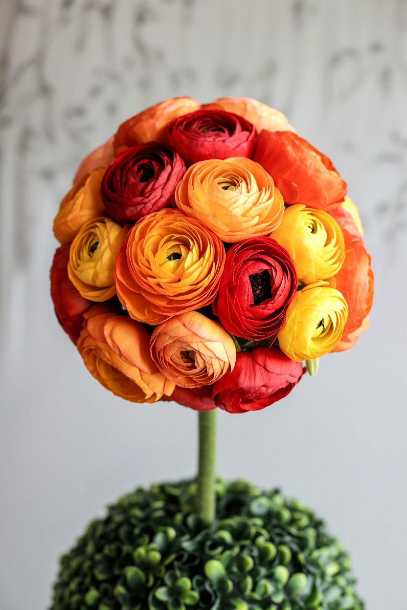 Ranunculus topiary - 25 Valentine's Day Topiary Ideas