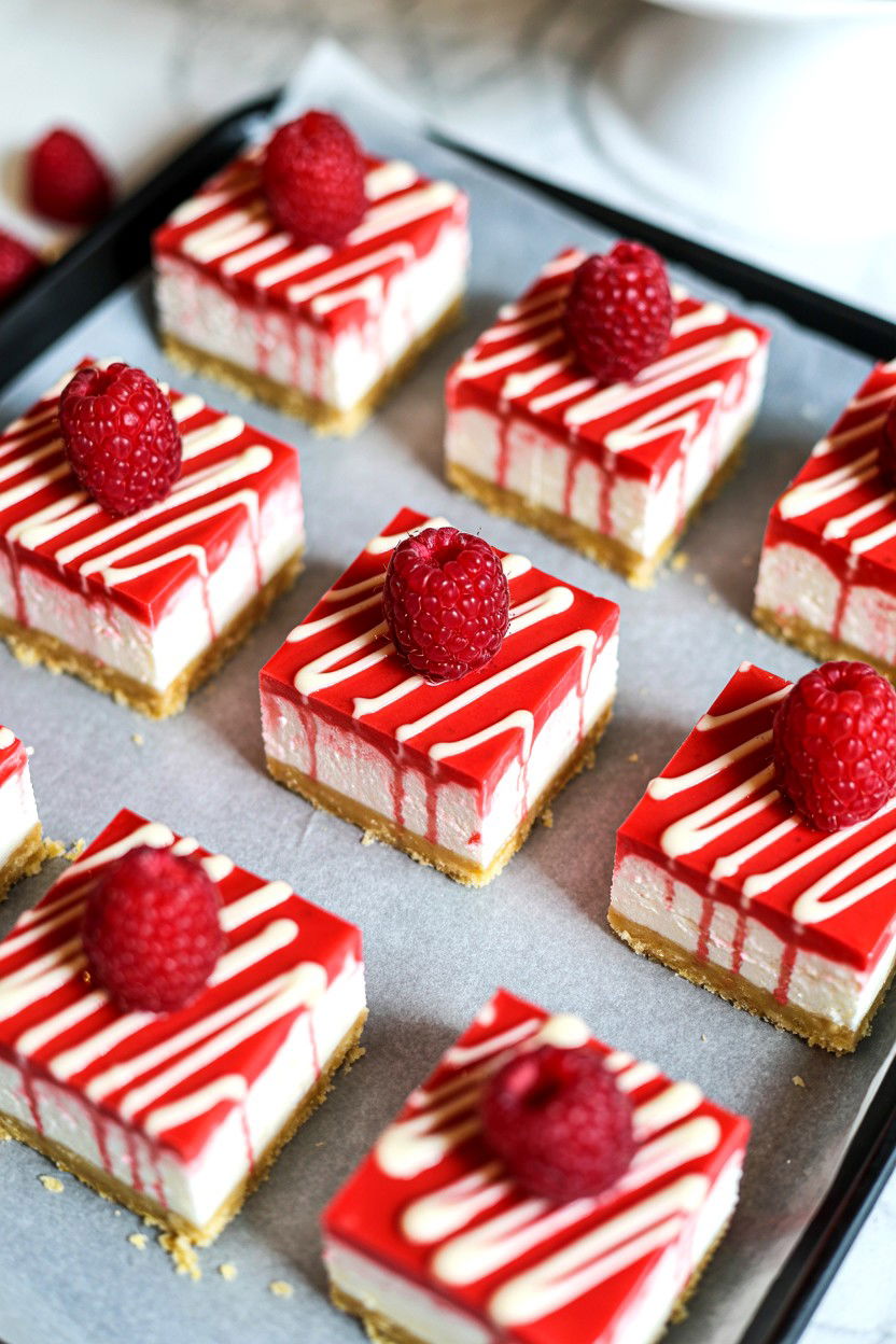 Raspberry Cheesecake Bite Tray - 25 Valentine's Day Potluck Party Ideas