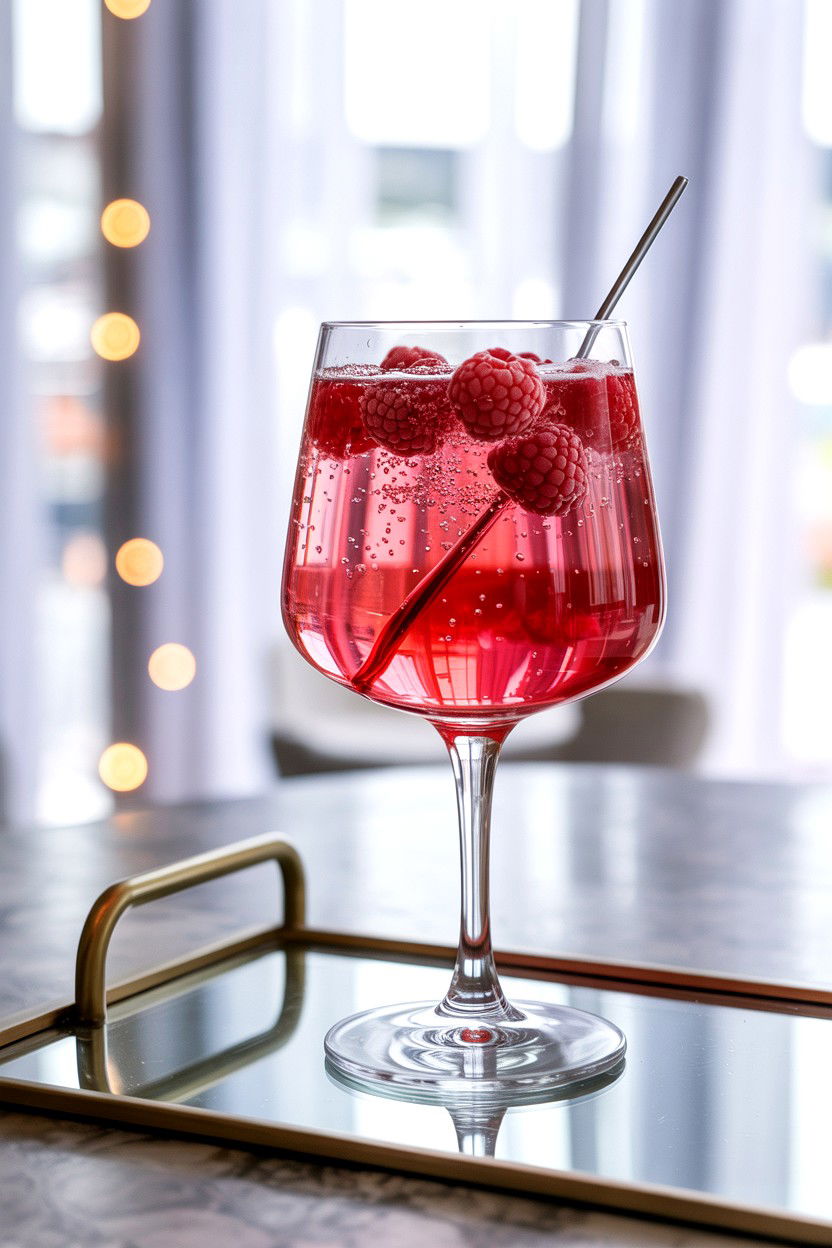 Raspberry Fizz Drink - 25 Valentine's Day Sparkling Drink Ideas