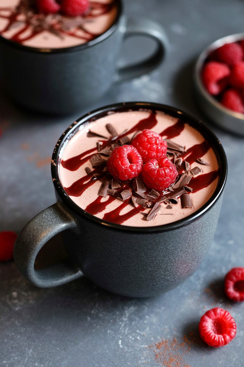 Raspberry Hot Chocolate - 25 Valentine's Day Hot Chocolate Recipes