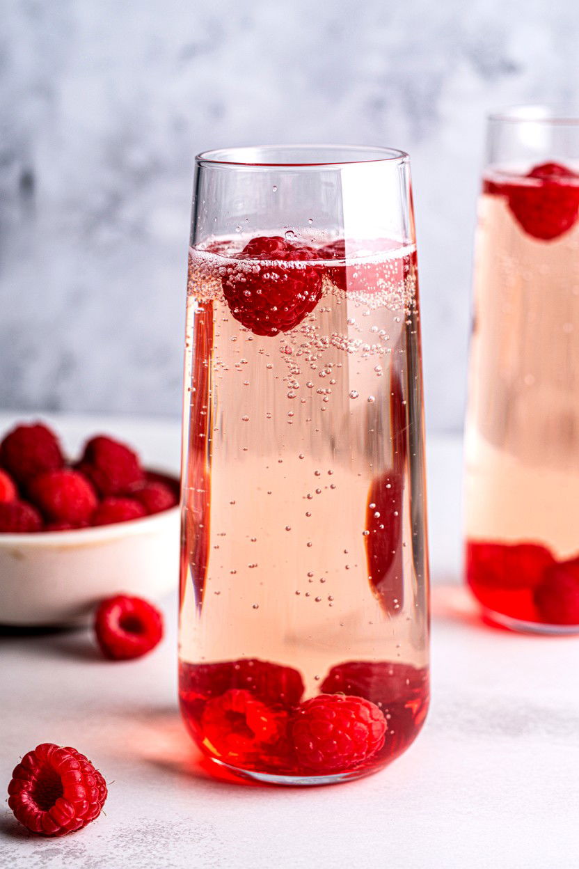 Raspberry Prosecco Cocktail - 25 Valentine's Day Prosecco Cocktails