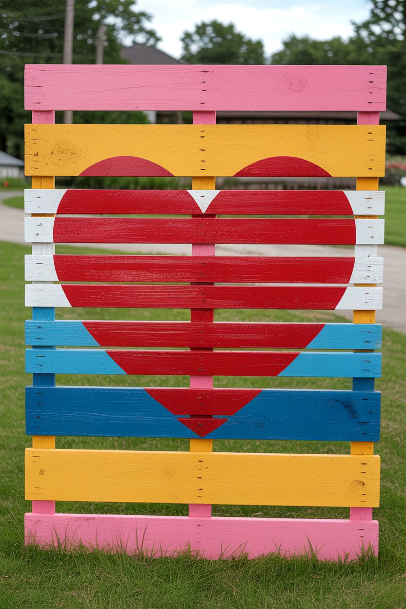Reclaimed Pallet Heart Sign - 25 Valentine's Day Heart Sign Ideas