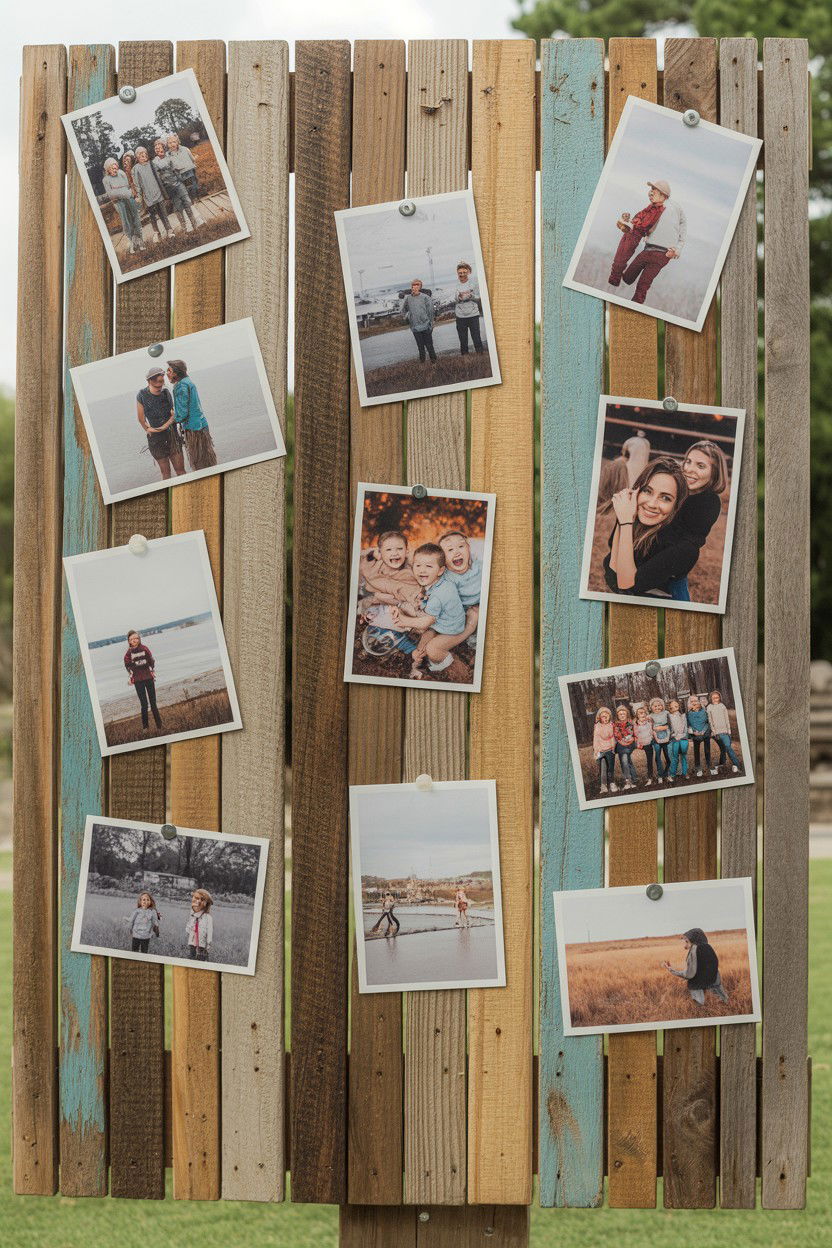 Reclaimed Wood Photo Collage - 25 Valentine's Day Photo Collage Ideas