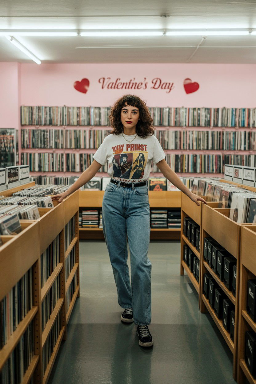 Record Store Session - 25 Valentine's Day Photoshoot Ideas