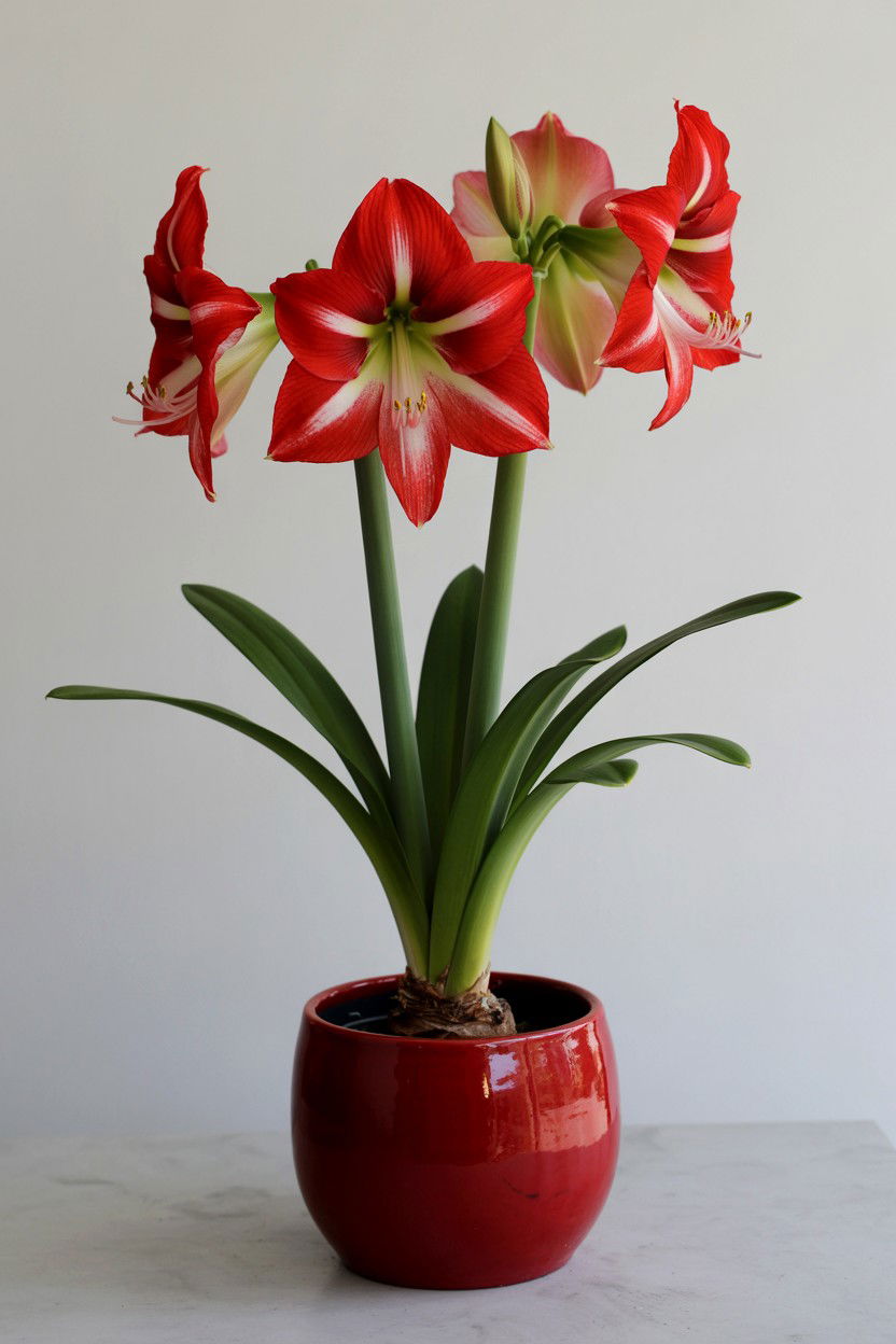 Red Amaryllis Plant - 25 Valentine's Day Potted Plant Ideas
