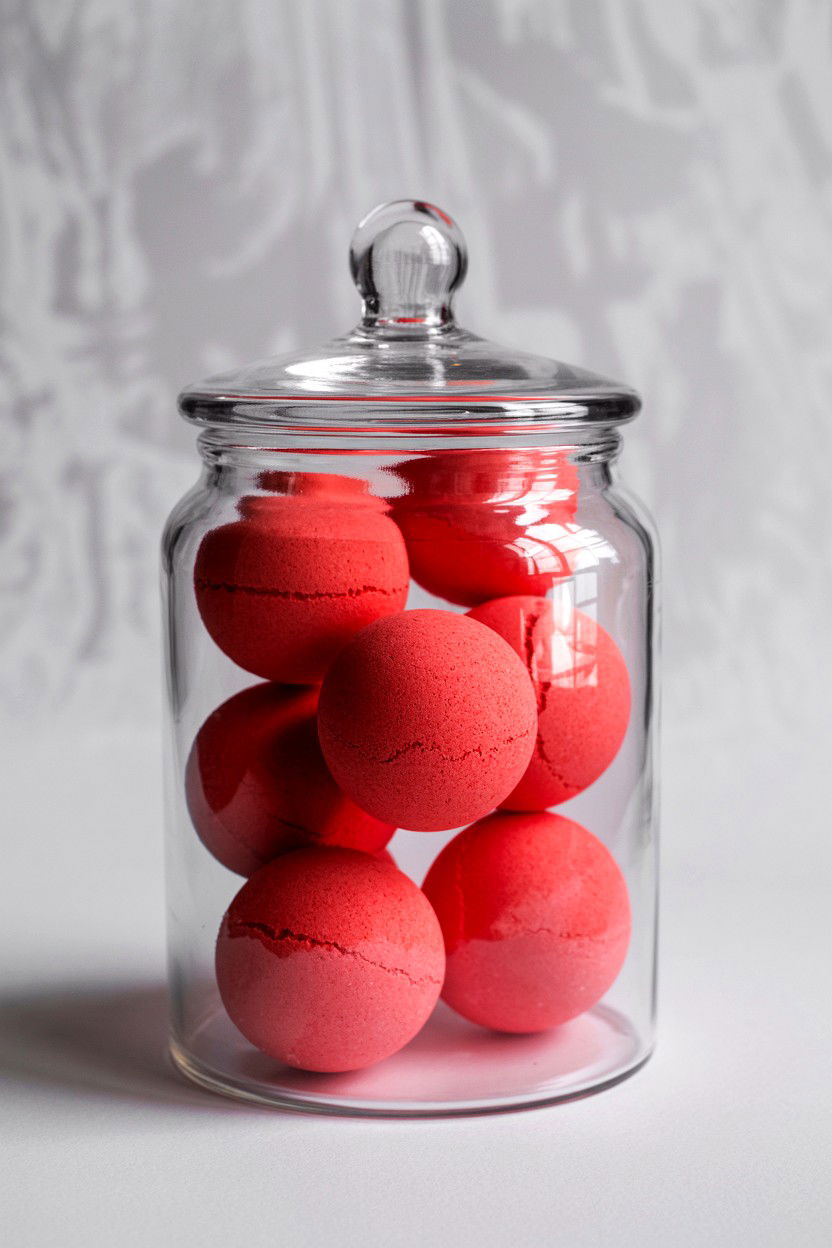 Red Bath Bombs - 25 Valentine's Day Bathroom Decor Ideas