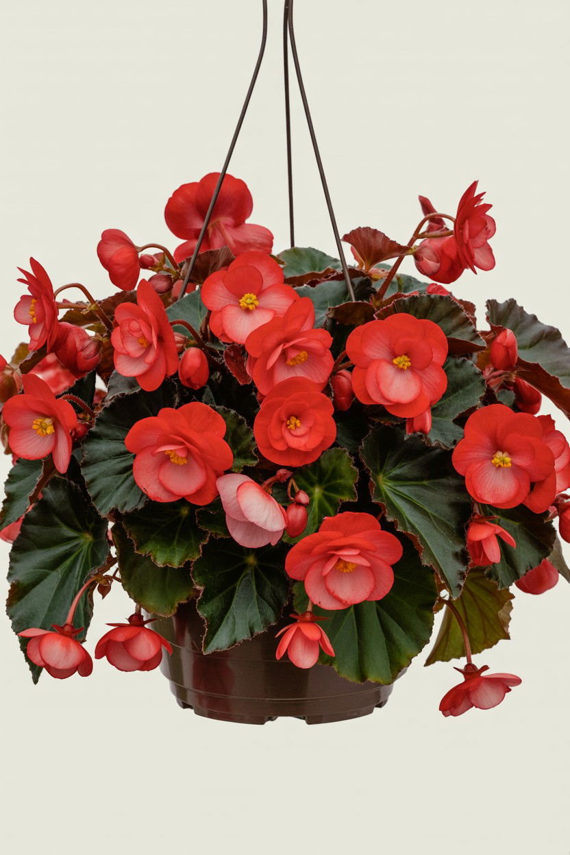 Red Begonia Hanging Basket - 25 Valentine's Day Hanging Basket Ideas