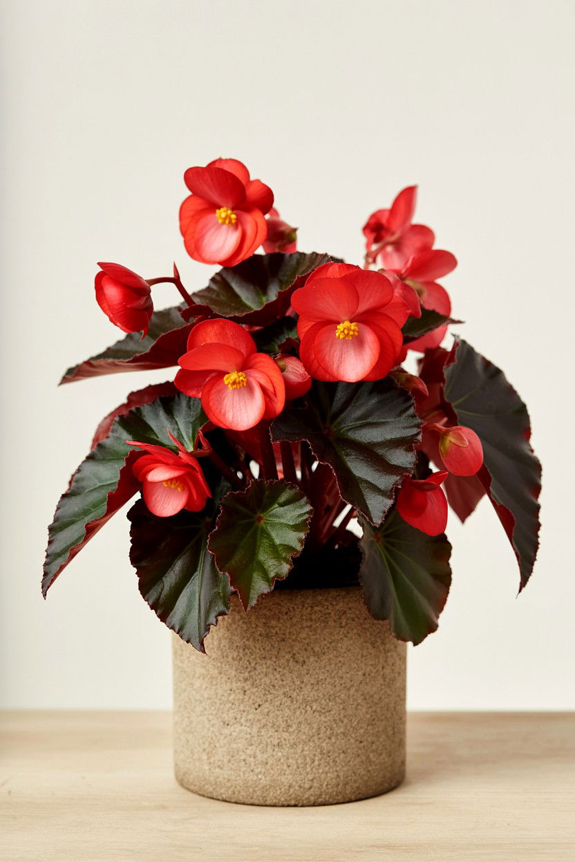 Red Begonia Plant - 25 Valentine's Day Potted Plant Ideas