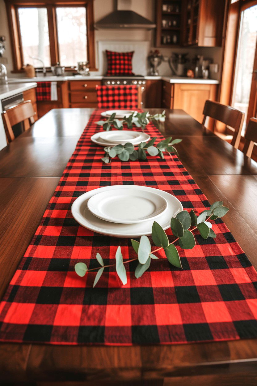 Red Buffalo Check Decor - 25 Farmhouse Valentine's Day Table Ideas