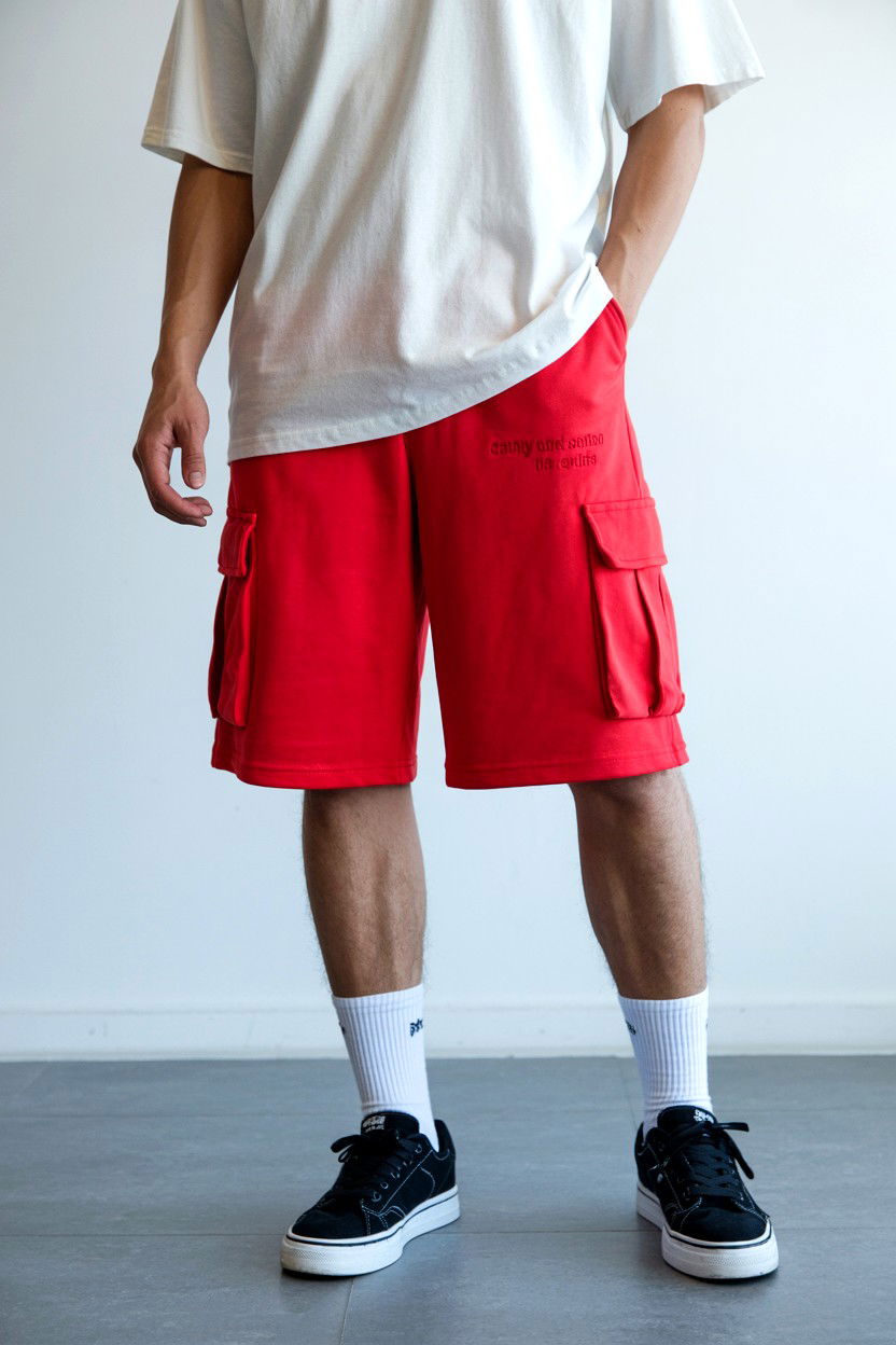 Red Cargo Shorts Outfit - 25 Valentine's Day Streetwear Outfits