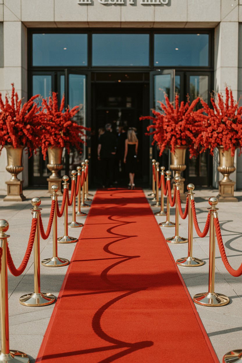 Red Carpet Entrance - 25 Valentine's Day Reception Ideas