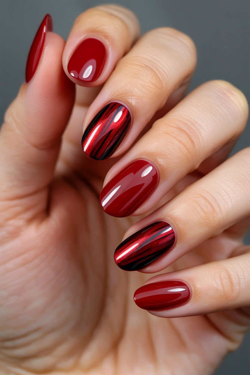 Red Cat Eye Nails - 25 Red Valentine's Day Nail Ideas