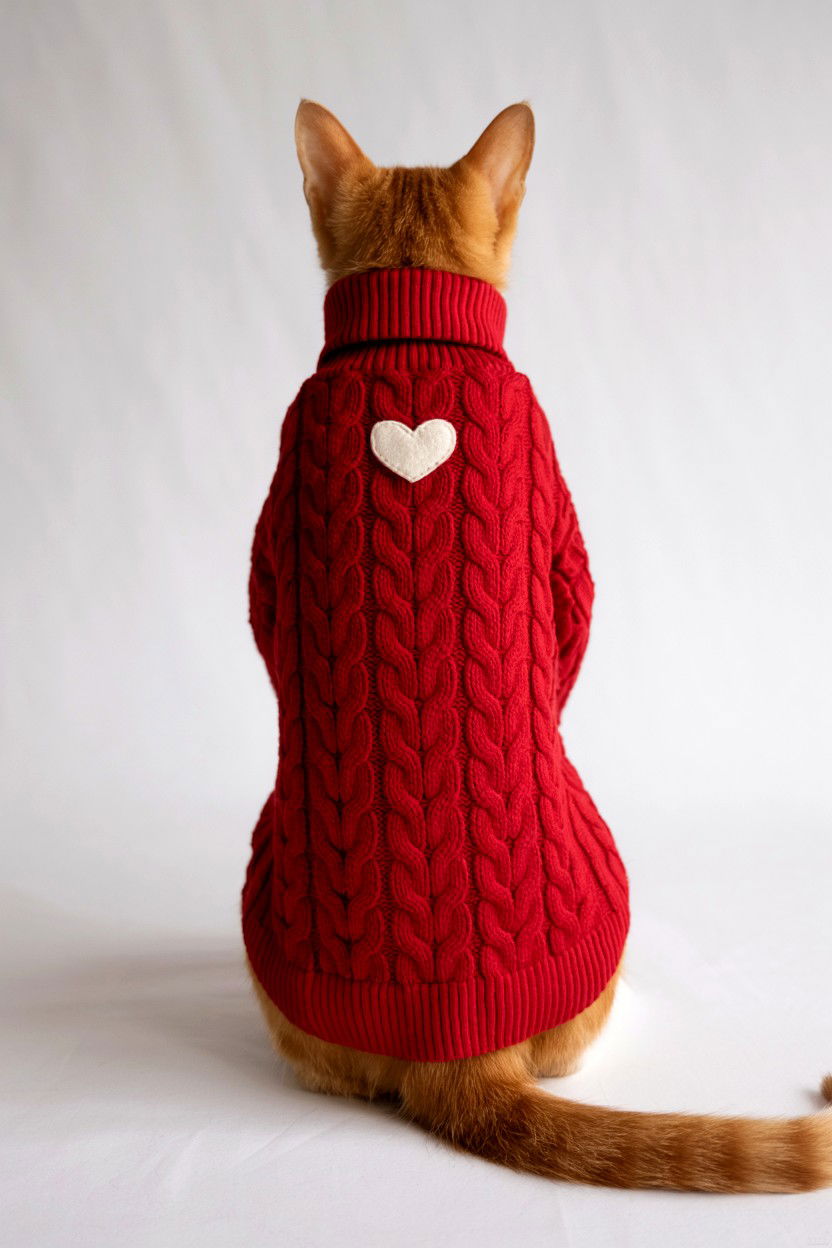 Red Cat Sweater - 25 Valentine's Day Ideas for Cats